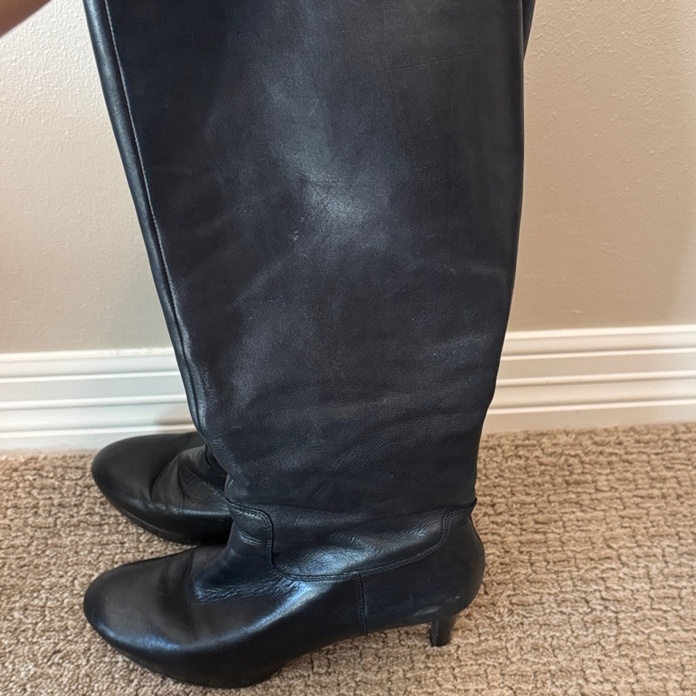 Rockport Black Leather Heeled Boots